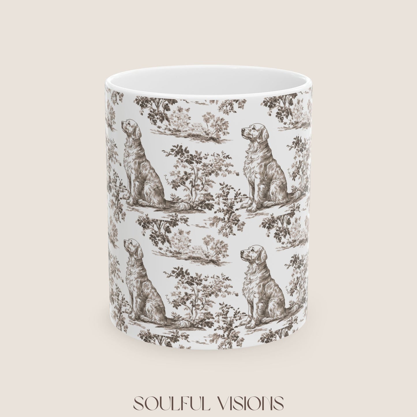 Golden Retriever Toile De Jouy Mug