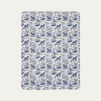 Bernedoodle Toile De Jouy Fleece Blanket