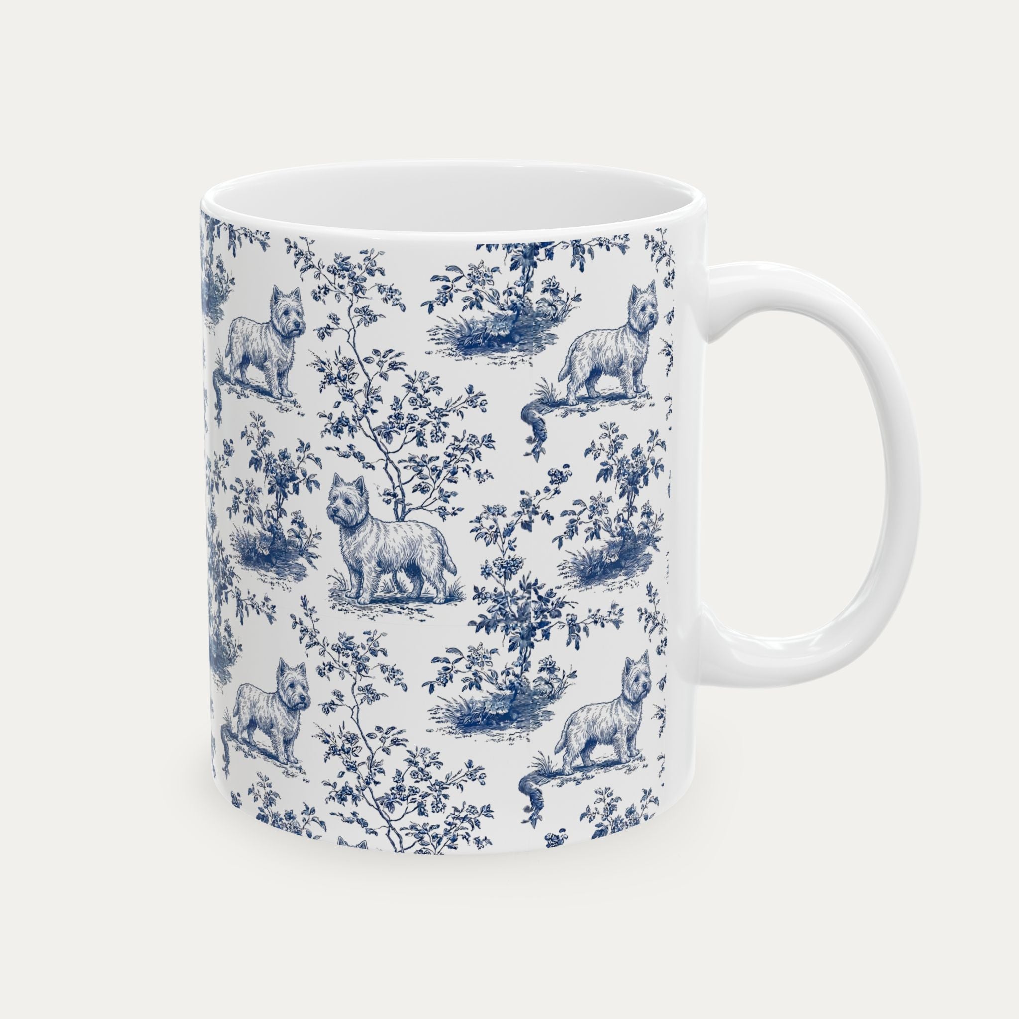 Westie Blue Toile Mug