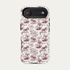 Cavalier Spaniel Burgundy Toile phone Case