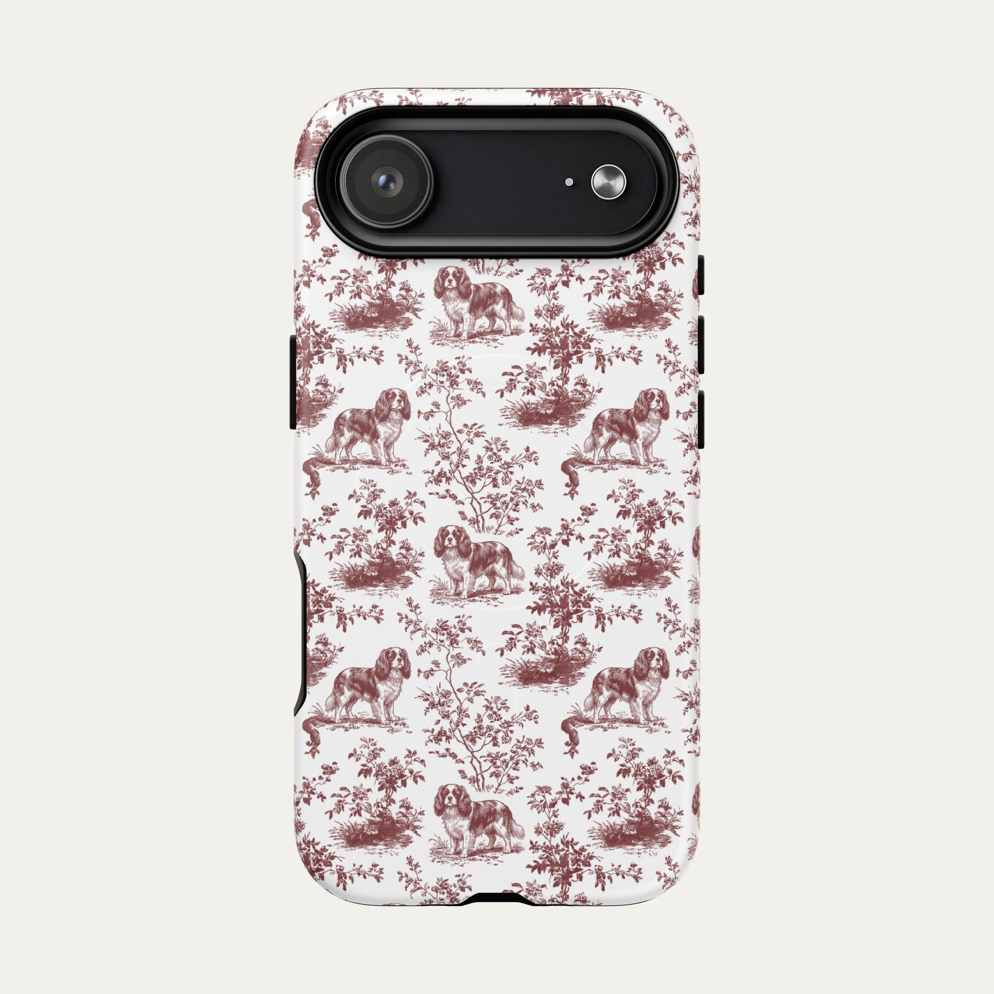 Cavalier Spaniel Burgundy Toile phone Case