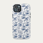 Pomeranian Blue Toile Phone case