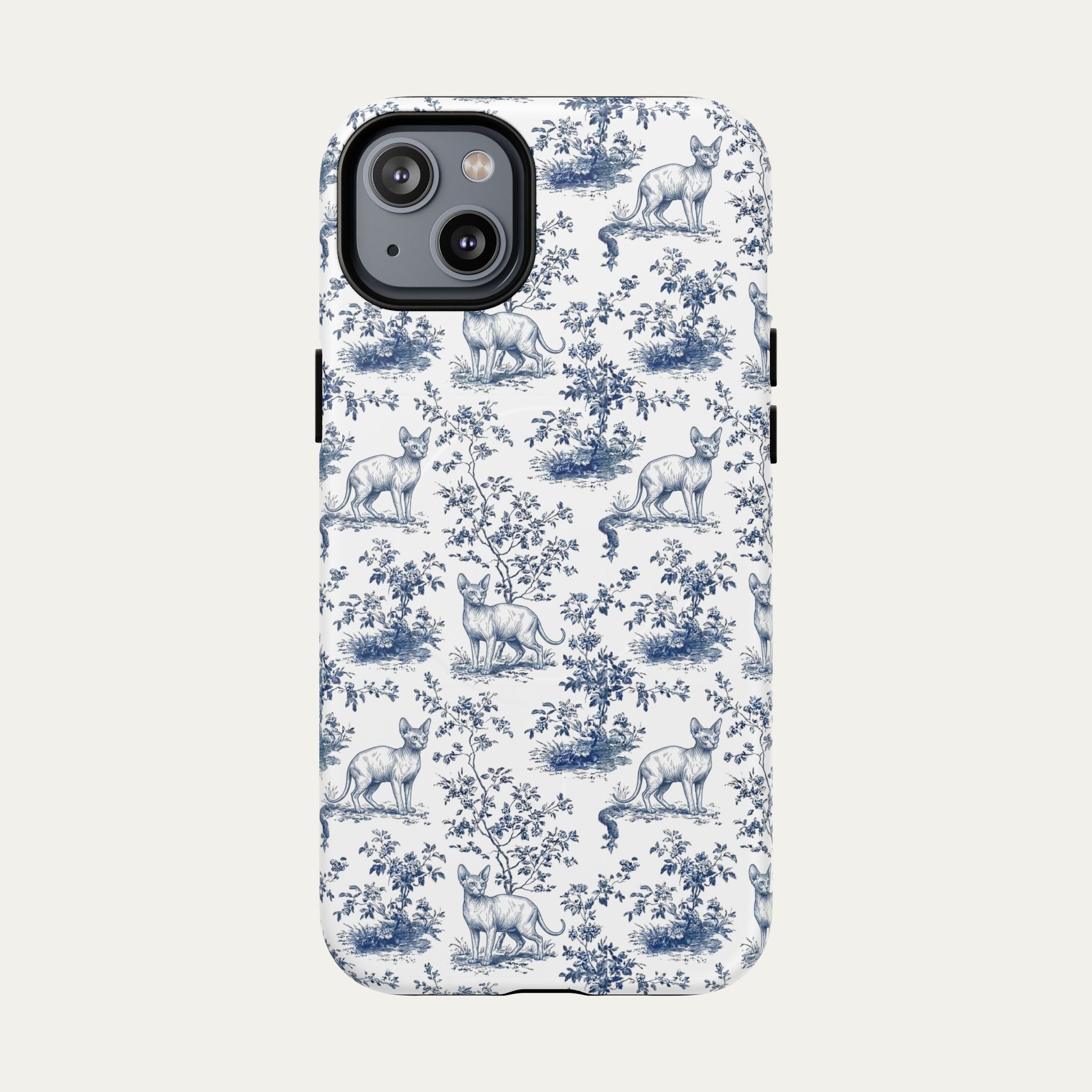 Sphynx Cat Blue Toile Phone case