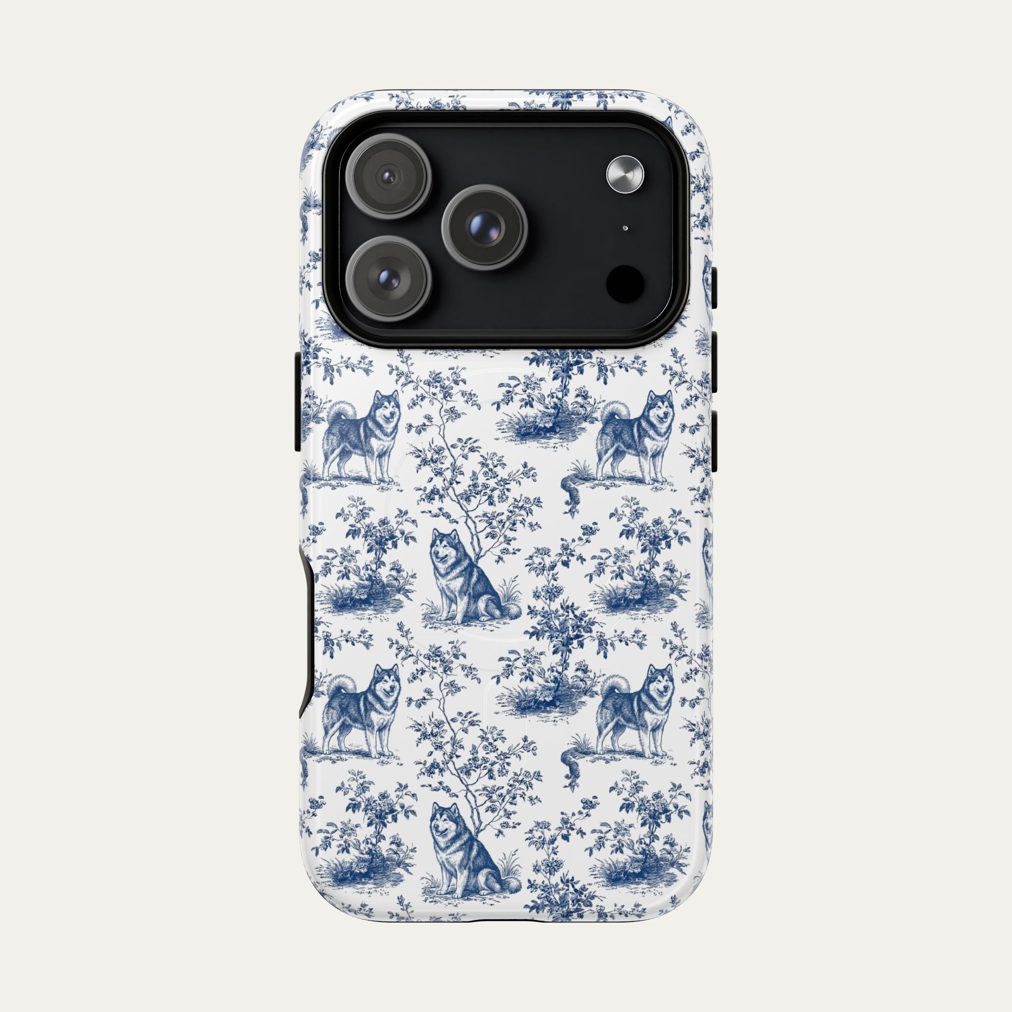 Alaskan Malamute Blue Toile Phone case