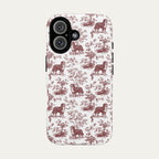 Bernese Mountain Burgundy Toile phone Case