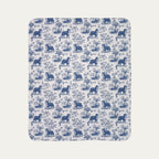 Bernese Mountain Toile De Jouy Fleece Blanket
