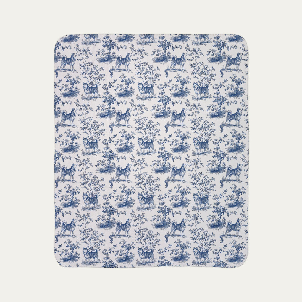 Husky Toile De Jouy Fleece Blanket
