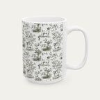 Jack Russell Terrier Sage Green Toile Mug