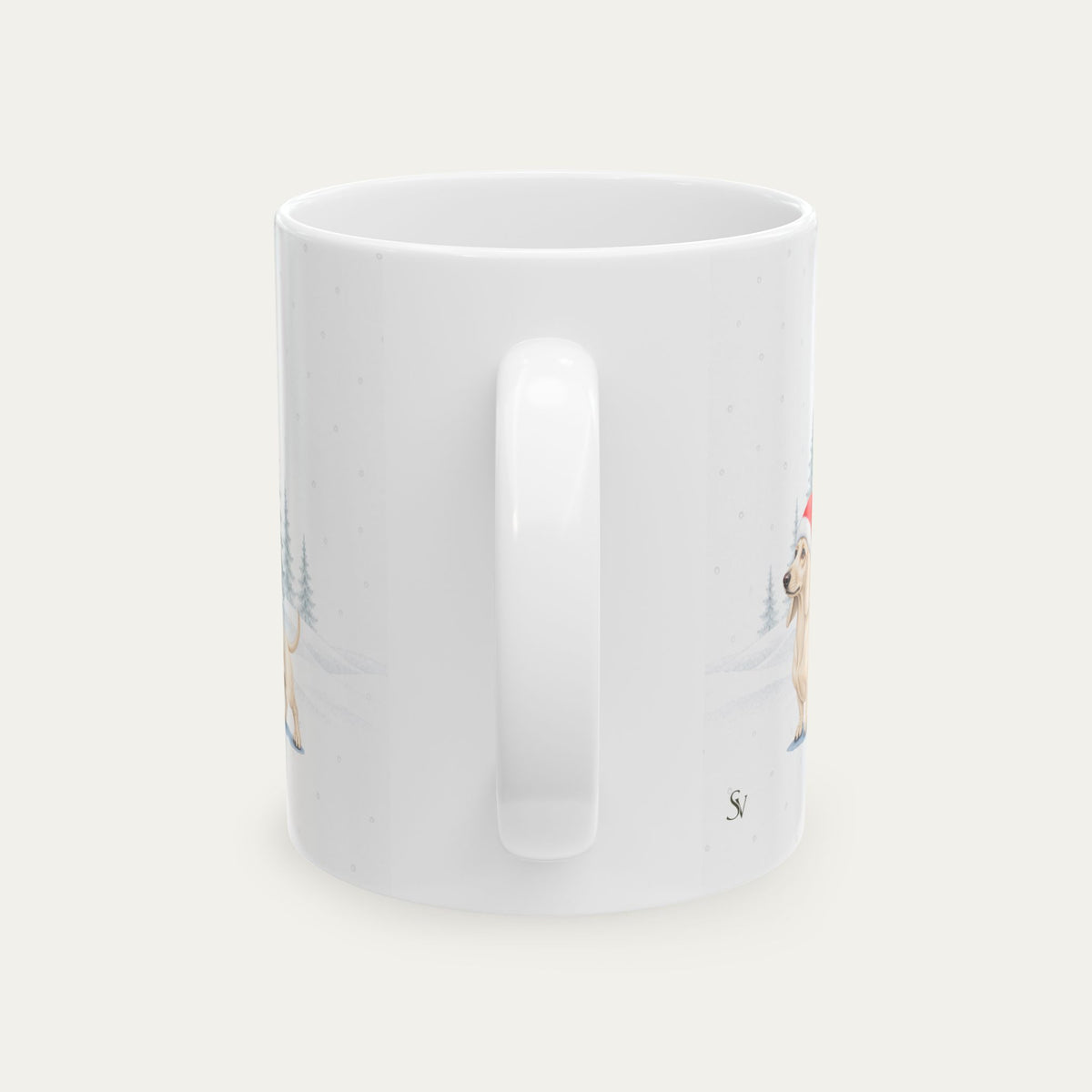 Custom Dachshund Cream Christmas  Santa Hat Mug