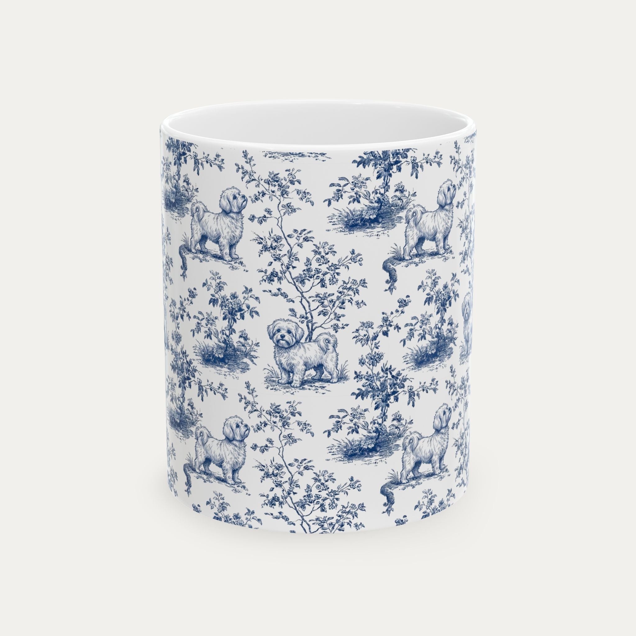 Maltese Blue Toile Mug