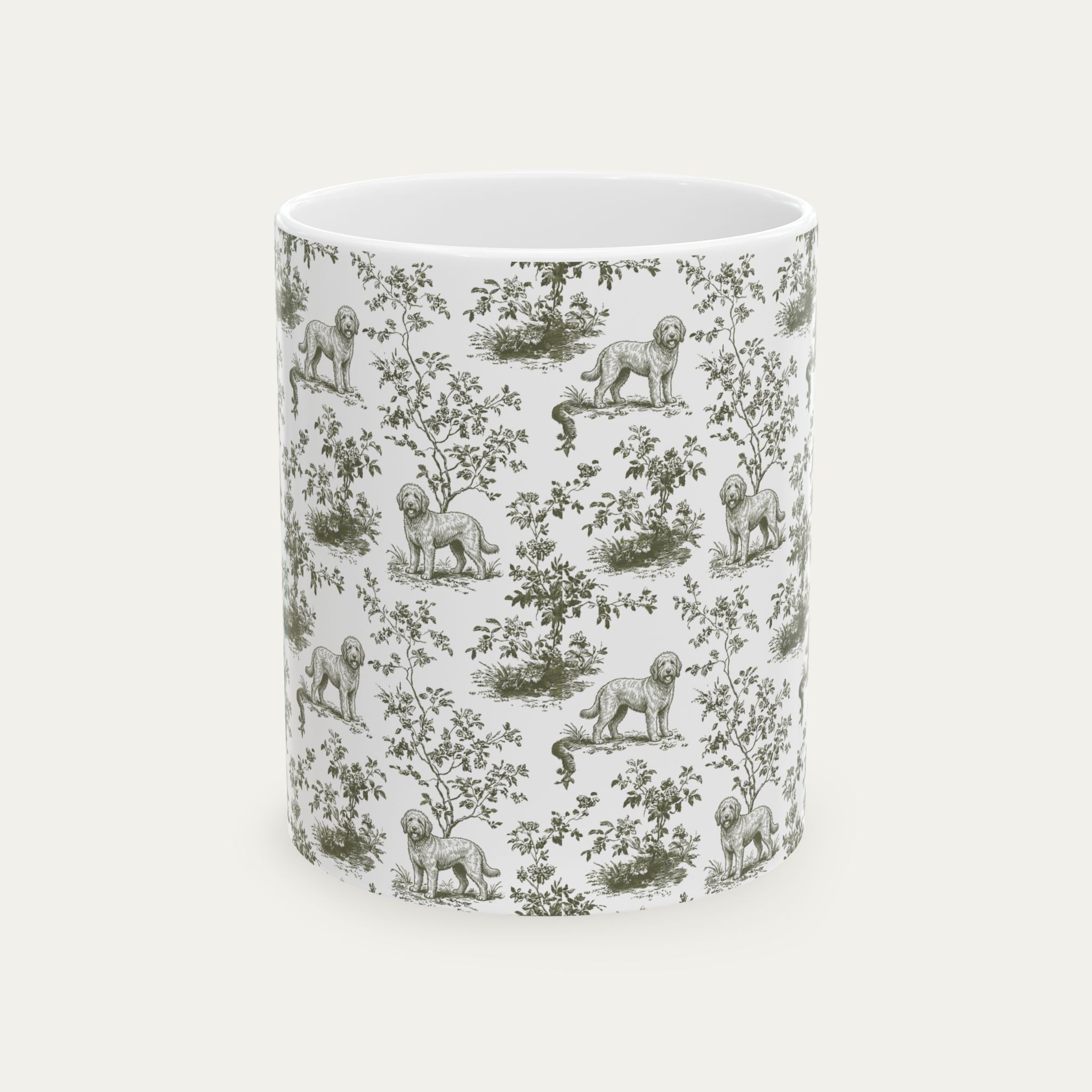 Goldendoodle Sage Green Toile Mug