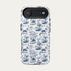 Bull Terrier Blue Toile Phone case
