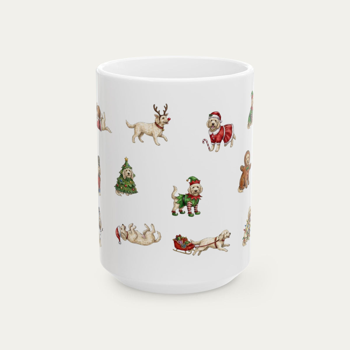 Goldendoodle Cream Christmas Mug