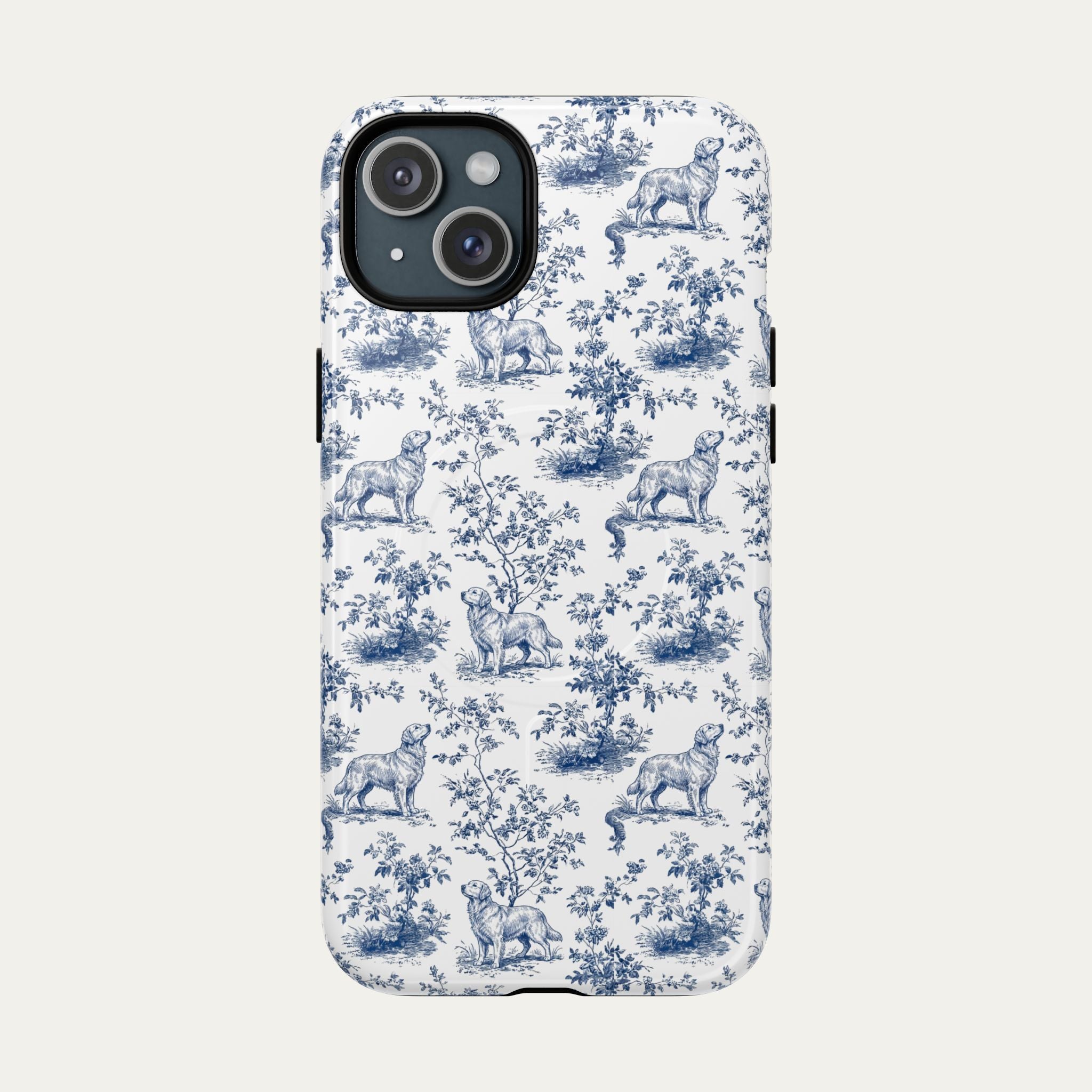 Golden Retriever Blue Toile Phone case