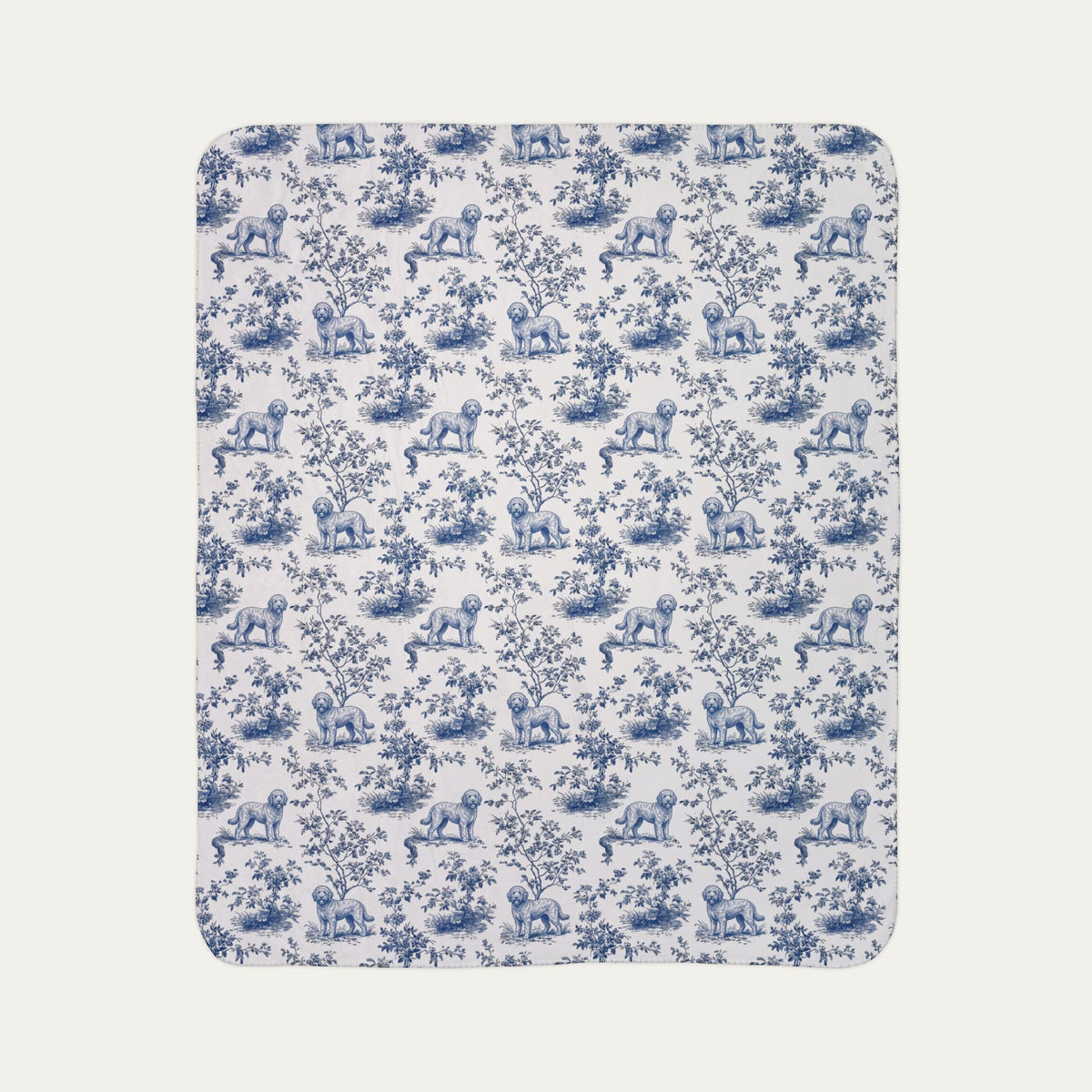 Goldendoodle Toile De Jouy Fleece Blanket