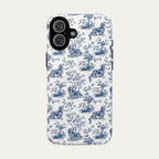 Dachshund Longhaired Blue Toile Phone case