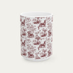 Dachshund Shorthaired Burgundy Toile Mug
