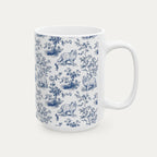 Persian Cat Blue Toile  Mug