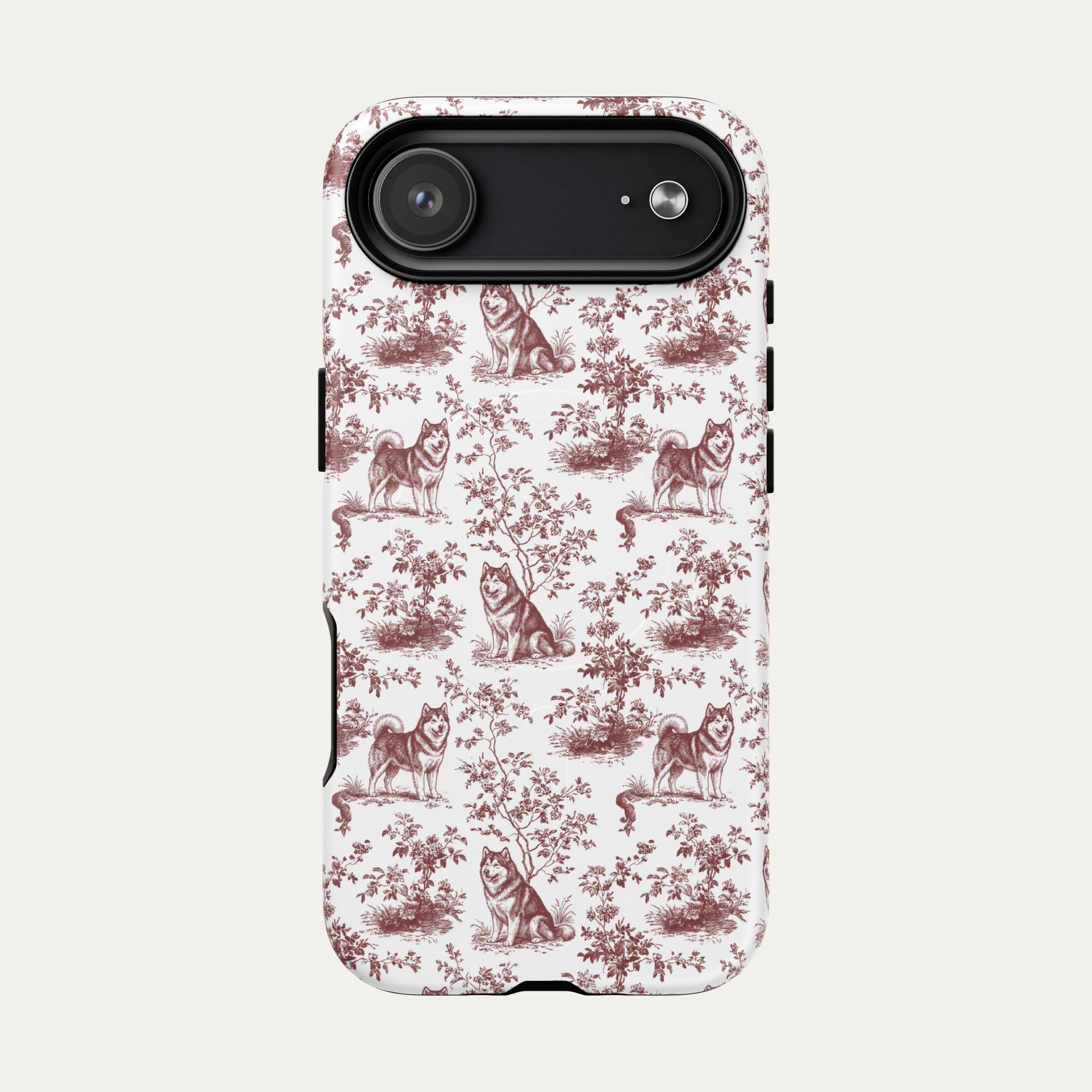 Alaskan Malamute Burgundy Toile phone Case
