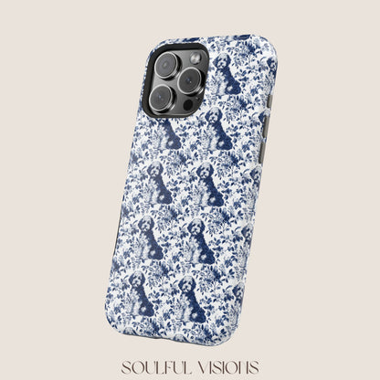 Bernedoodle Toile De Jouy Magnetic Phone Case