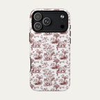 Ragdoll Cat Burgundy Toile phone Case