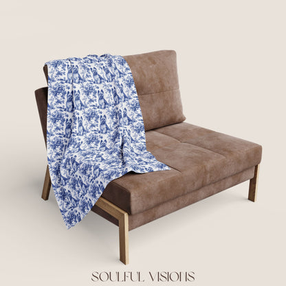 Yorkshire Terrier Toile French Toile De Jouy Blanket