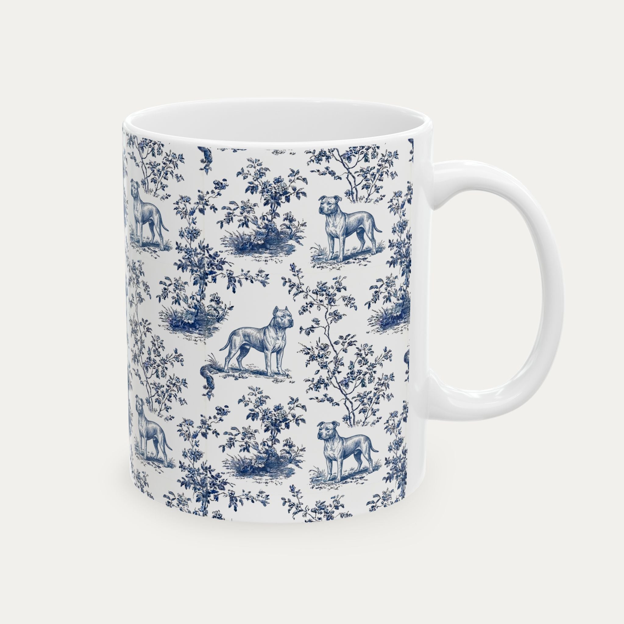 Pitbull Blue Toile Mug