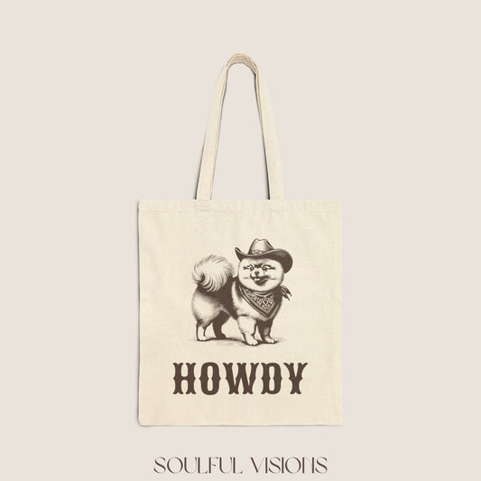 Howdy Pomeranian Tote Bag
