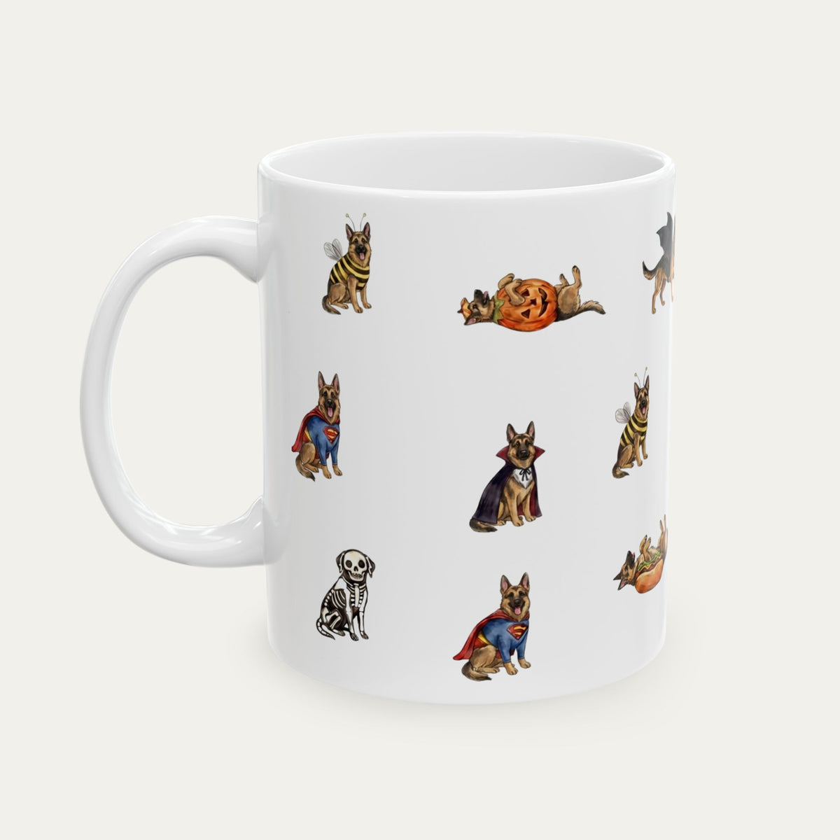 German Shepherd Halloween mug