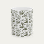 Siamese Cat Sage Green Toile Mug