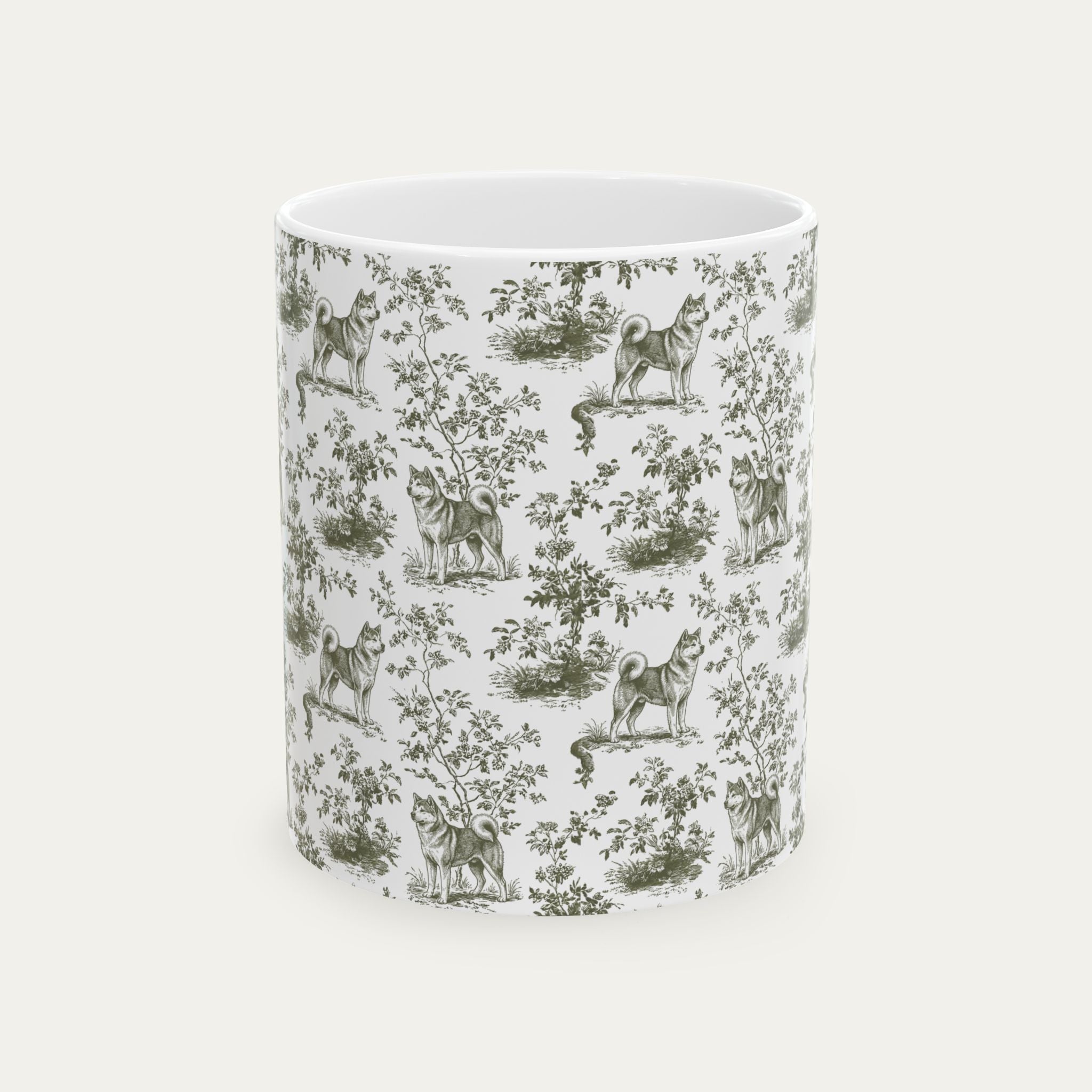 Akita Sage Green Toile Mug