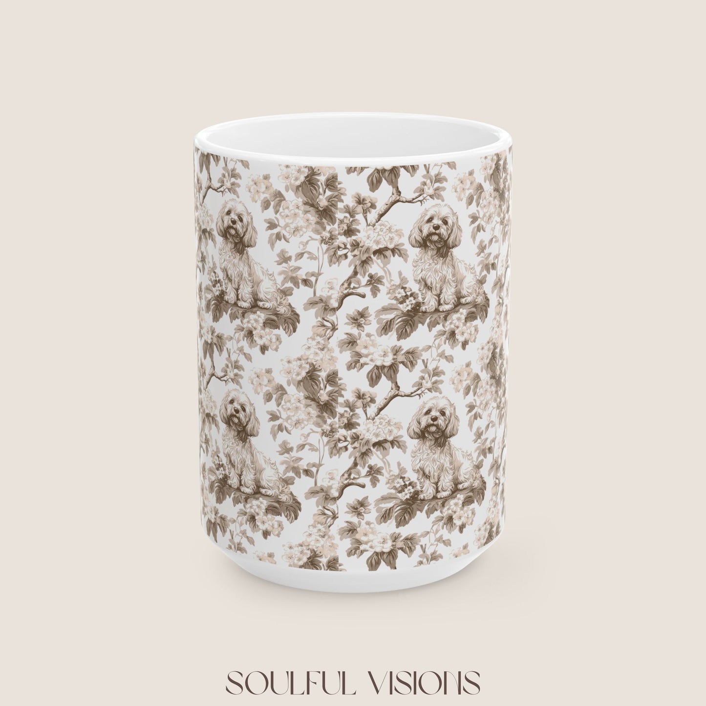 Cavapoo Toile De Jouy Mug