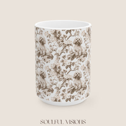 Cavapoo Toile De Jouy Mug
