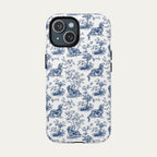 Dachshund Longhaired Blue Toile Phone case
