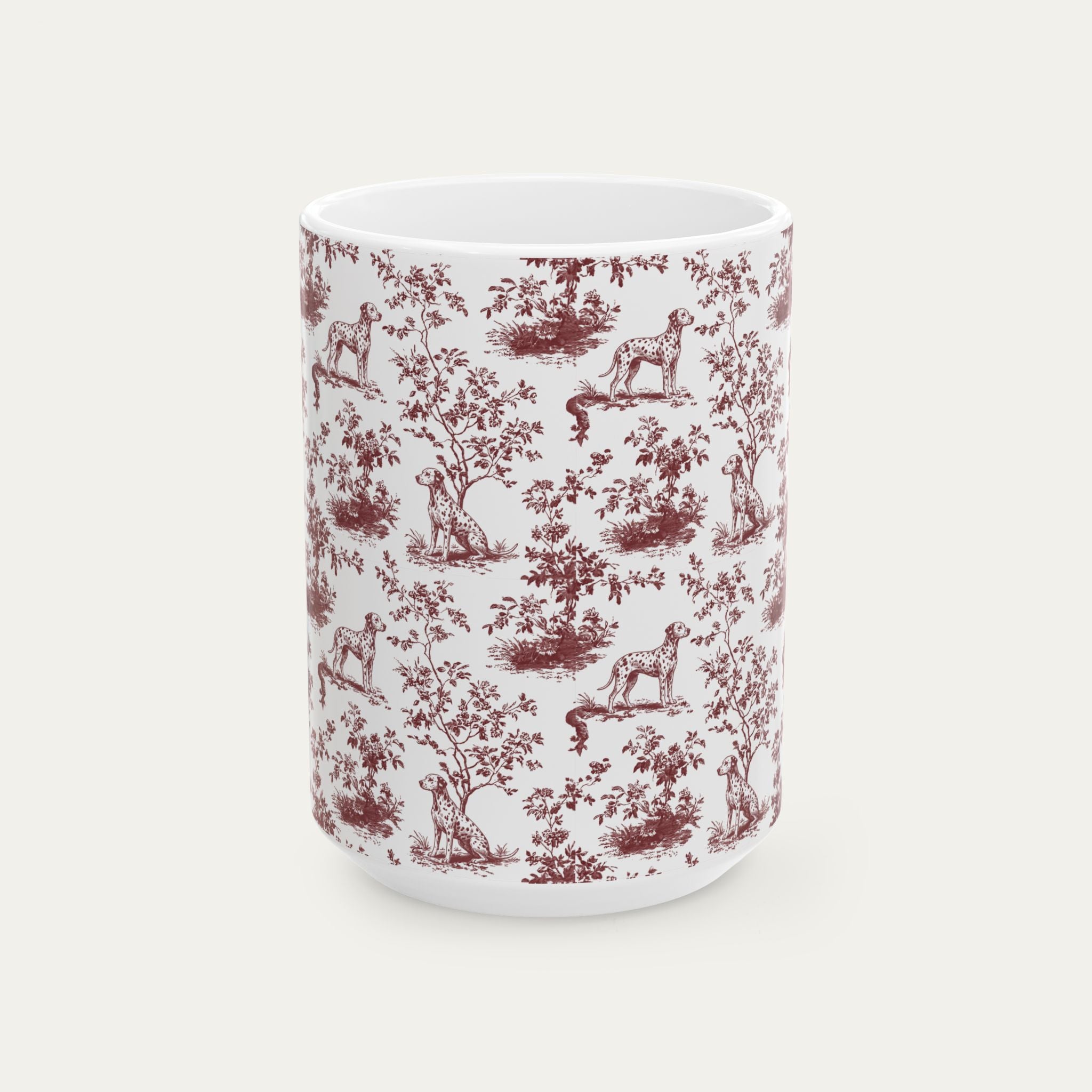 Dalmatian Burgundy Toile Mug