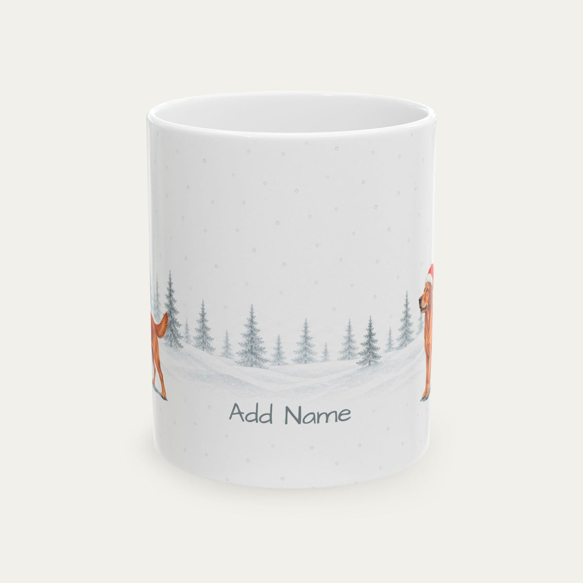 Custom Labrador Retriever Fox Red  Christmas Santa Hat Mug