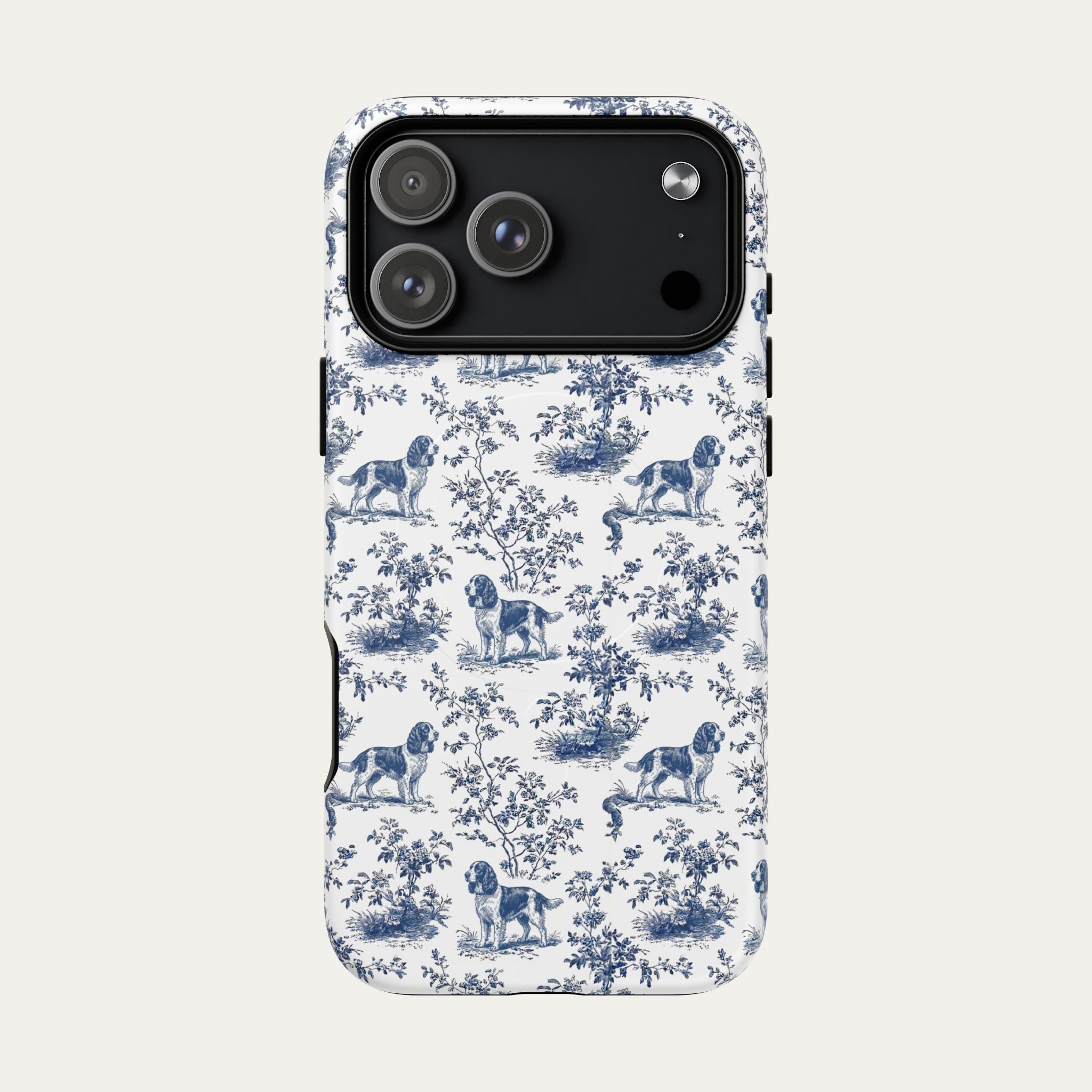 Dog Blue Toile Phone Case