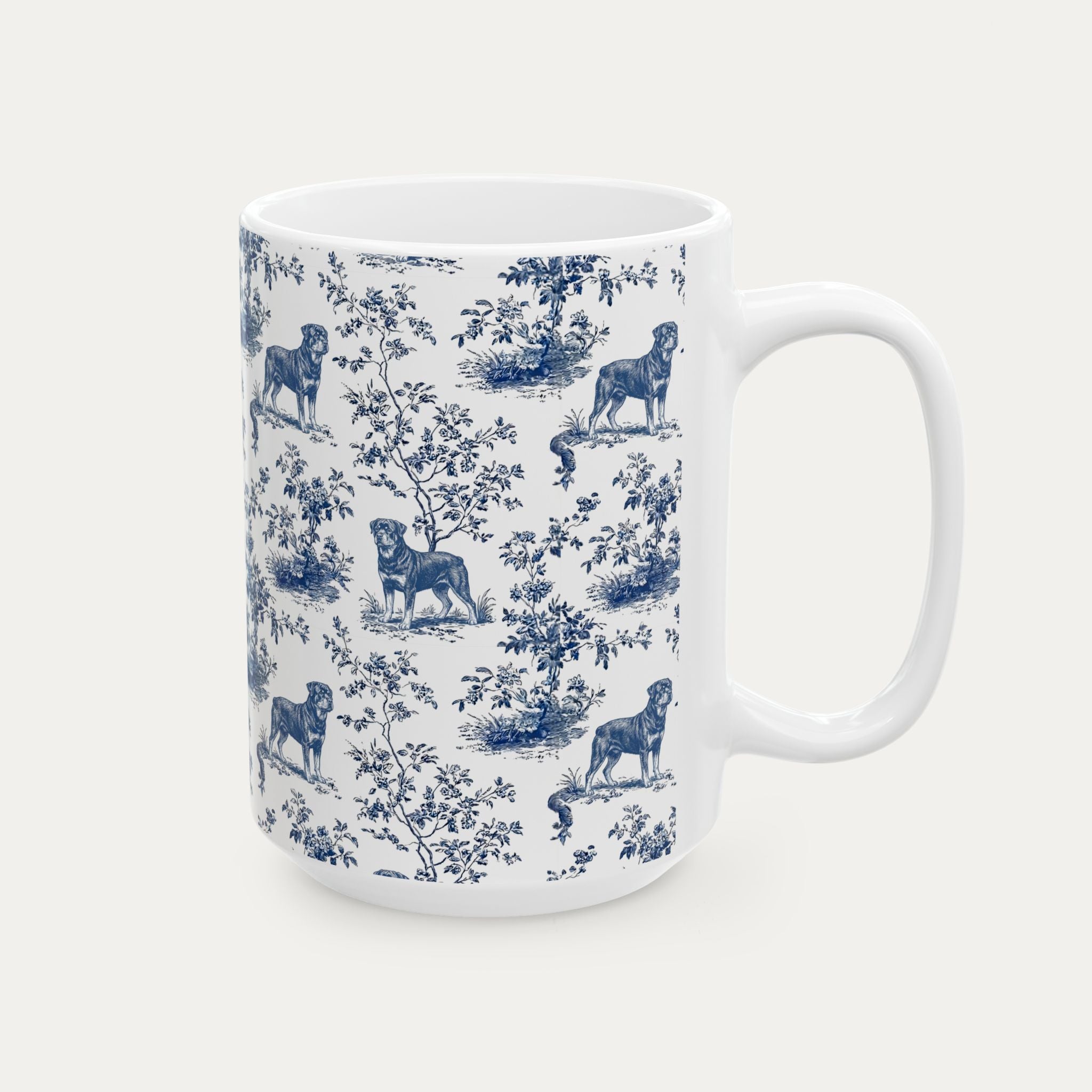 Rottweiler Blue Toile Mug