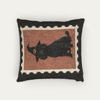 Poodle black Halloween Woven Pillow