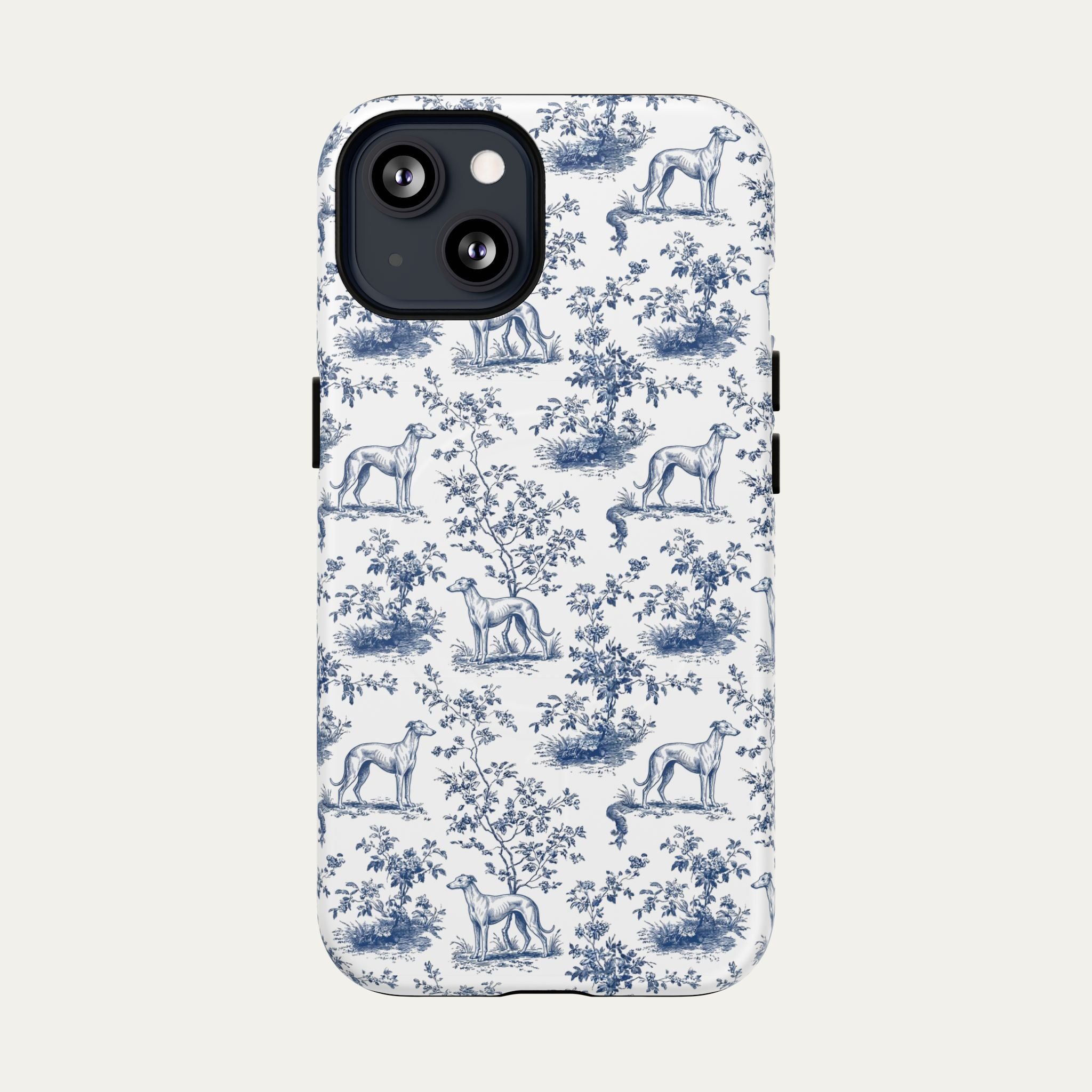Greyhound Blue Toile Phone case