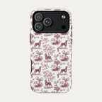 Doberman Burgundy Toile phone Case