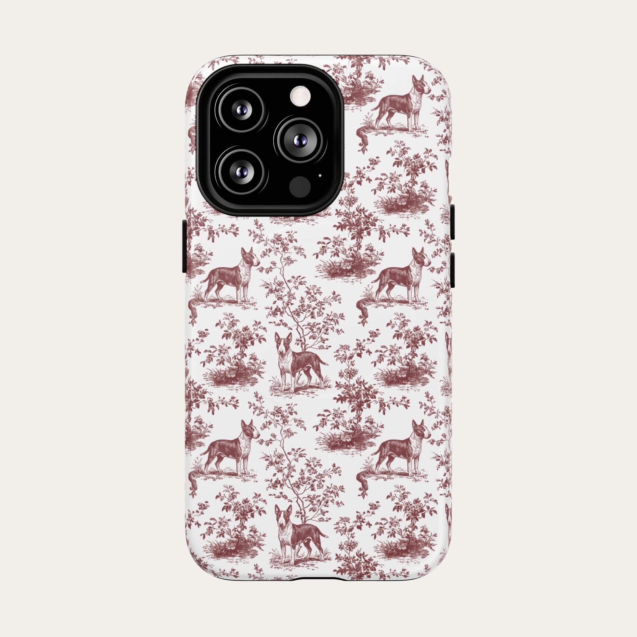 Bull Terrier Burgundy Toile phone Case