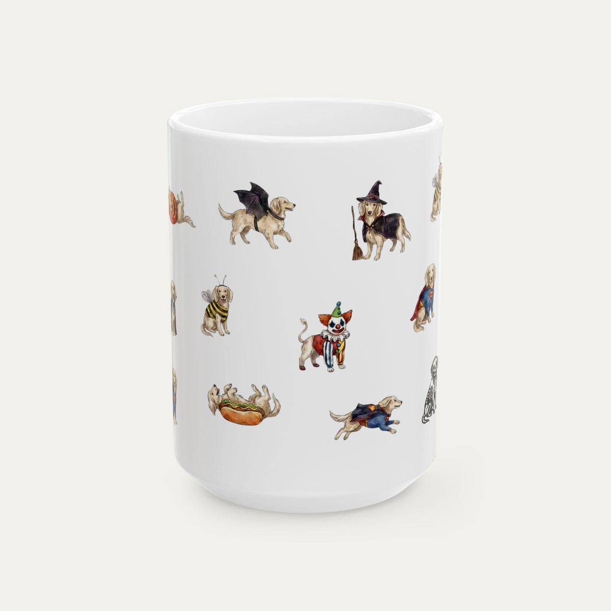 Dachshund LH Cream Halloween mug