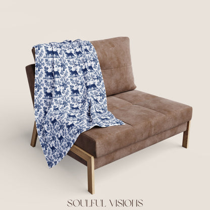 Schnauzer 2 Toile French Toile De Jouy Blanket