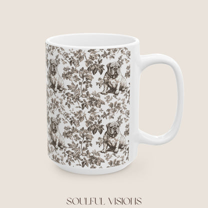 English Bulldog Toile De Jouy Mug