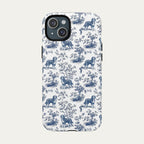 Bernedoodle Blue Toile Phone case