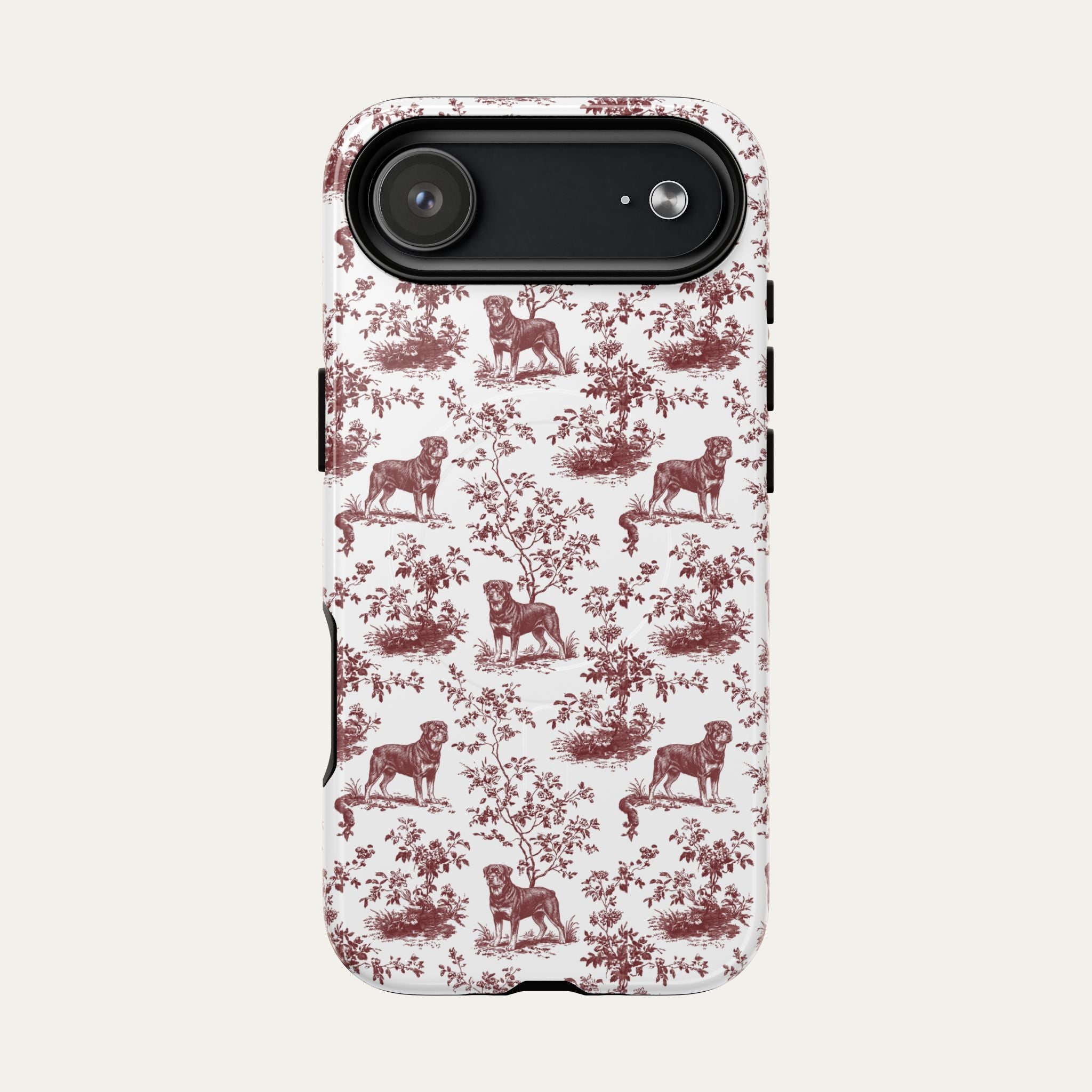 Rottweiler Burgundy Toile phone Case