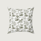 Spanish Water Dog Sage Green French Toile Pillow