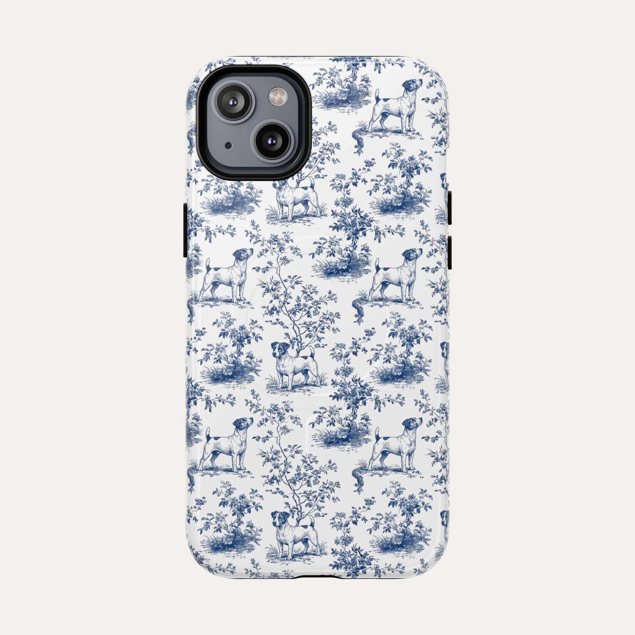 Jack Russell Terrier Blue Toile Phone case
