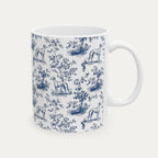 Whippet Blue Toile Mug